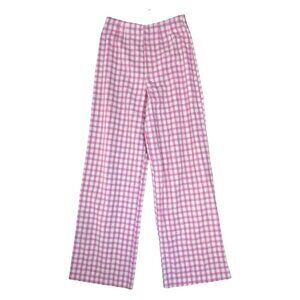 Zara Pink Gingham Pants Small Cottagecore Coquette Wide Legs Resortwear